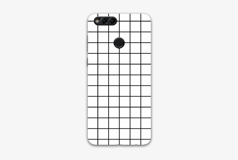 Black Checks White Background Honor 7x Mobile Case - Red, transparent png download