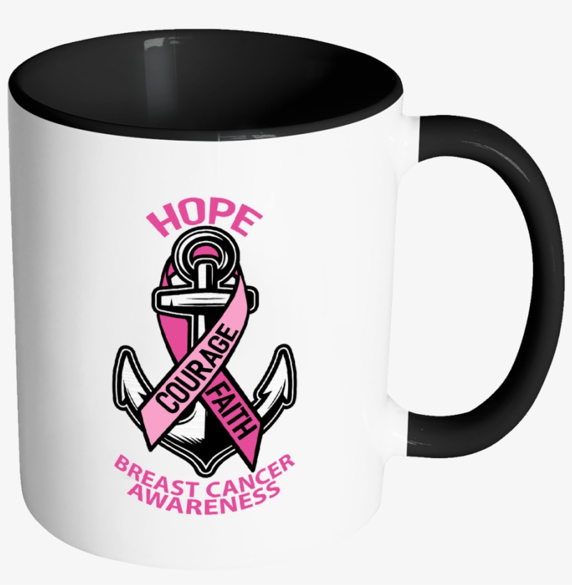Hope Courage Faith Breast Cancer Awareness Pink Ribbon - Physics Mug, transparent png download