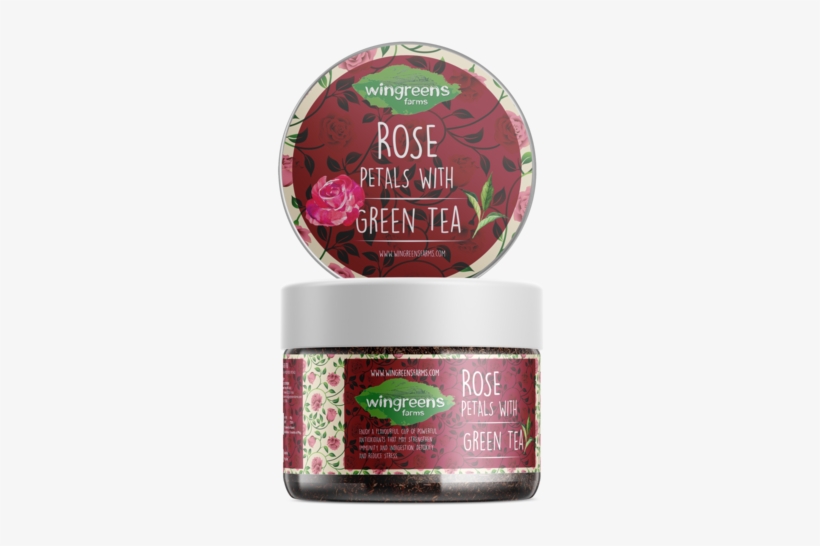 Rose Petals With Green Tea - Wingreens Farms Lemongrass With Green Tea - 60 Gm, transparent png download