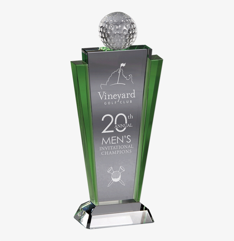 Engraved Meridian Crystal Award With A Crystal Golf - Golf, transparent png download