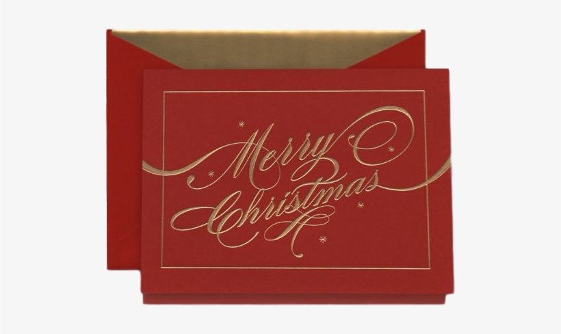 Engraved Ribbon Flourish Merry Christmas Greeting Card, transparent png download