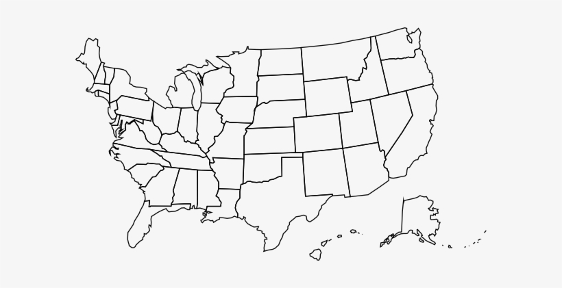 Blank Us Map Clip Art At Clker - Line Art, transparent png download