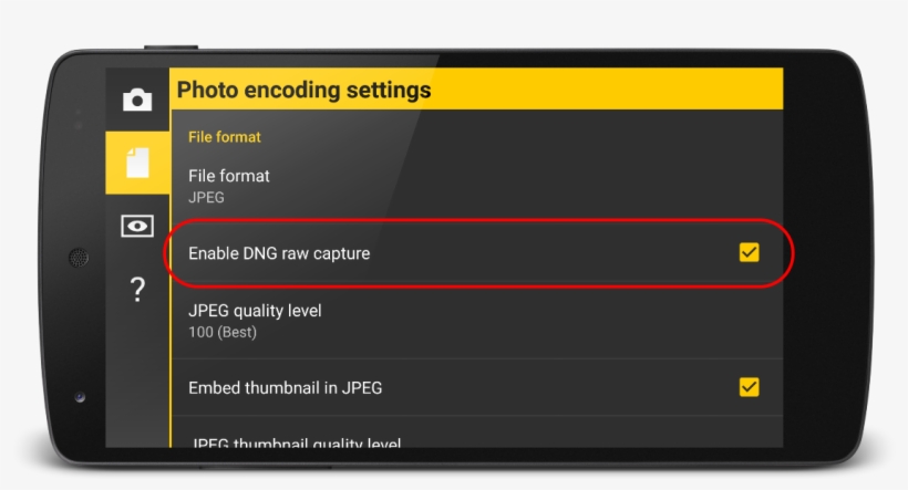 Enabling Raw Capture - Camera, transparent png download