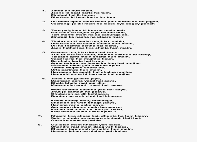 Zinda Dil Hun Main, - Document, transparent png download