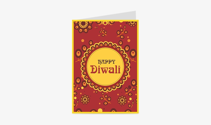 Beautiful Red Diwali Greeting Card - Diwali, transparent png download