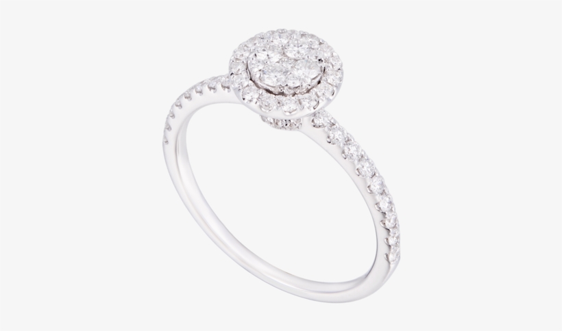 Ideal Cluster Diamond Ring - Engagement Ring, transparent png download