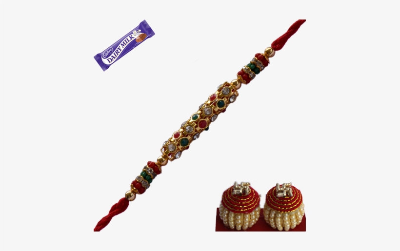 Colourfull Beads With Daimond Rakhi - Cadbury Cadbury Fairtrade Dairy Milk 45g, transparent png download
