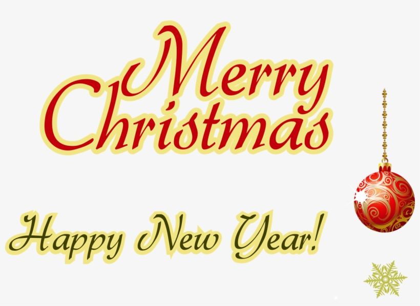 Happy New Year Text Transparent Download - Transparent Merry Christmas & Happy New Year Cards, transparent png download