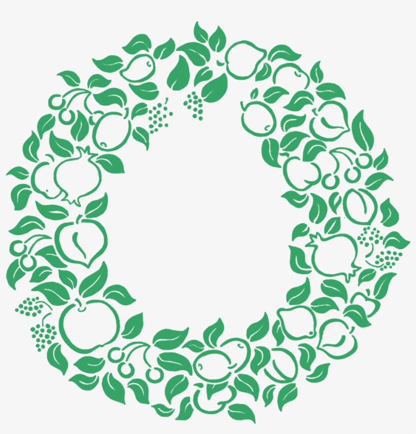 Fruit And Flower Border Green - Vector Graphics, transparent png download