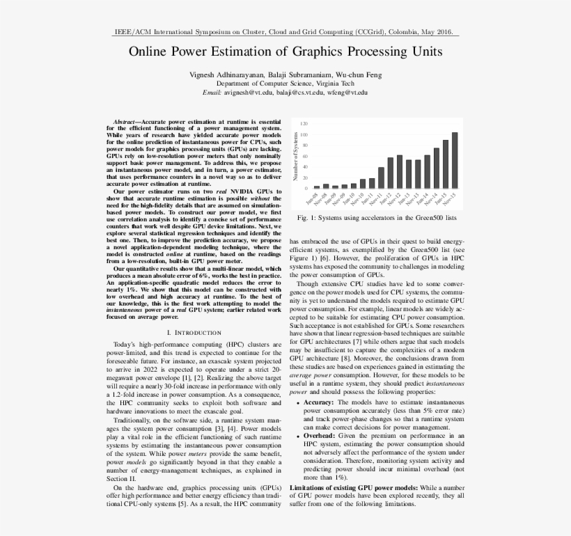 Adhinarayanan Gpumodel Ccgrid16 - Document, transparent png download