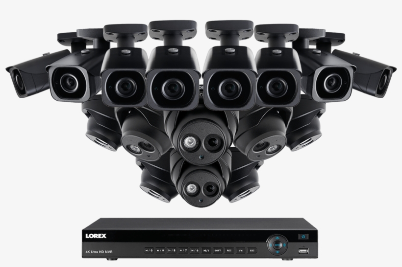 4k Ultra Hd Ip Nvr System With 16 Outdoor 4k 8mp Ip - Firearm, transparent png download