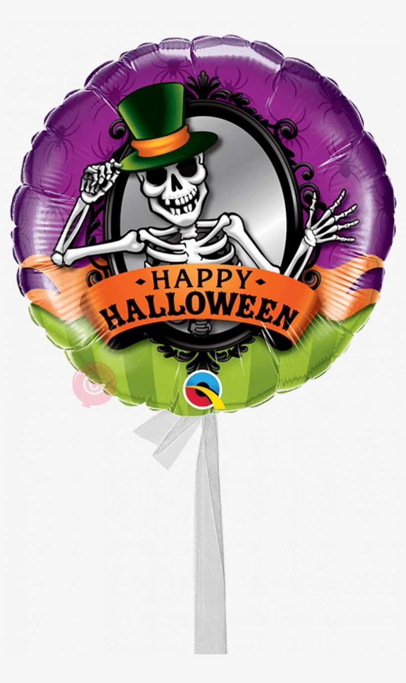 Halloween Skeleton Mirror-single Balloons - Halloween Skeleton Mirror Foil Balloon, transparent png download