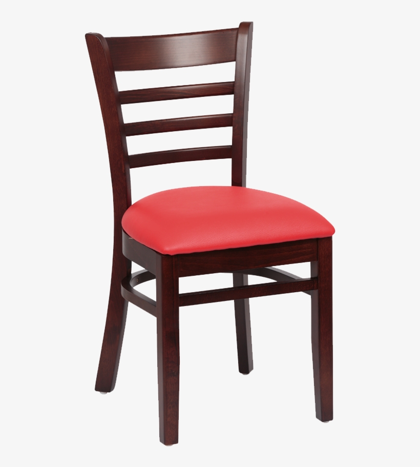 Royal Industries Ladder Back Cushion Seat Walnut Finish - Wooden Brown Chair, transparent png download