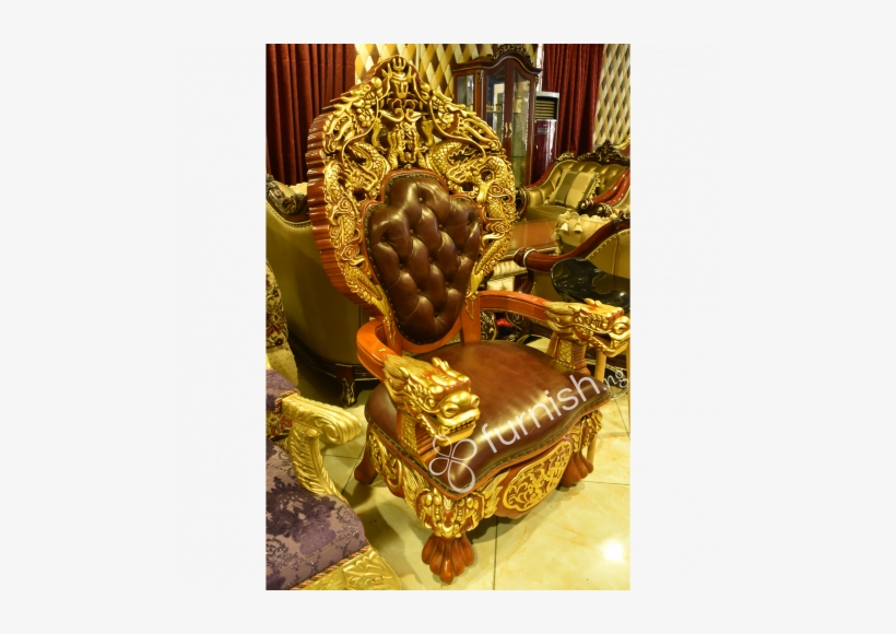 Royal Luxury Armchair In Dark Brown Colour - Color, transparent png download