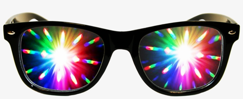 Black Plastic Diffraction Glasses, transparent png download