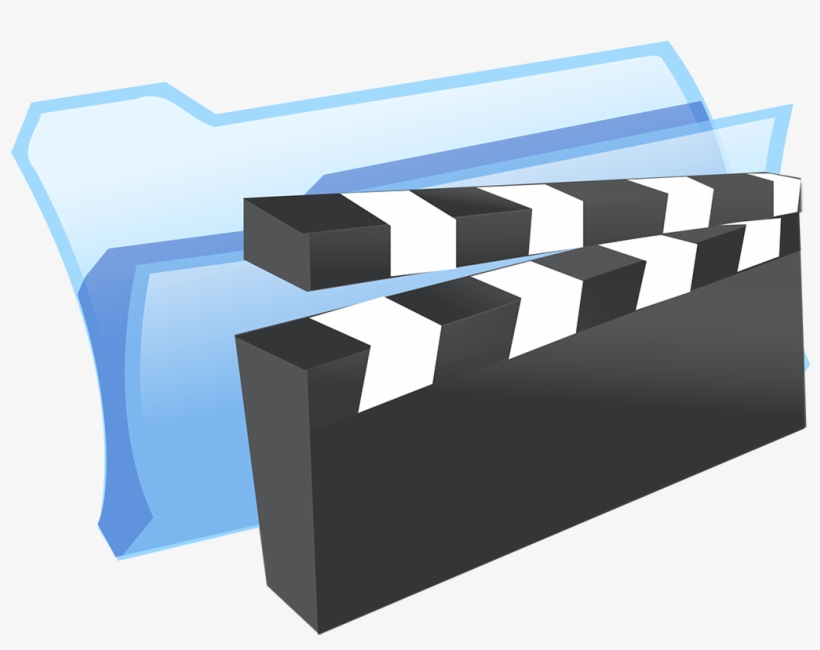 Icon Of A Computer Folder And A Movie Clapboard - Folder Movie Logo, transparent png download