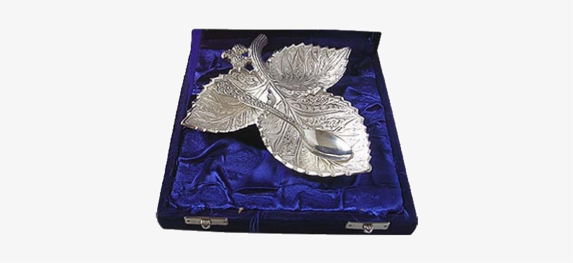 Silver Plated Brass Leaf - Silver, transparent png download