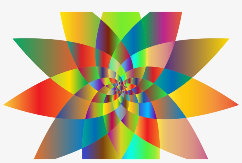 Clipart Prismatic Abstract Flower Line Art - Clip Art, transparent png download