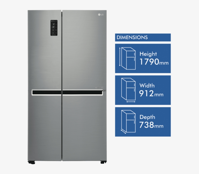 Lg Gsm760pzxz American Fridge Freezer - Stainless Steel, transparent png download