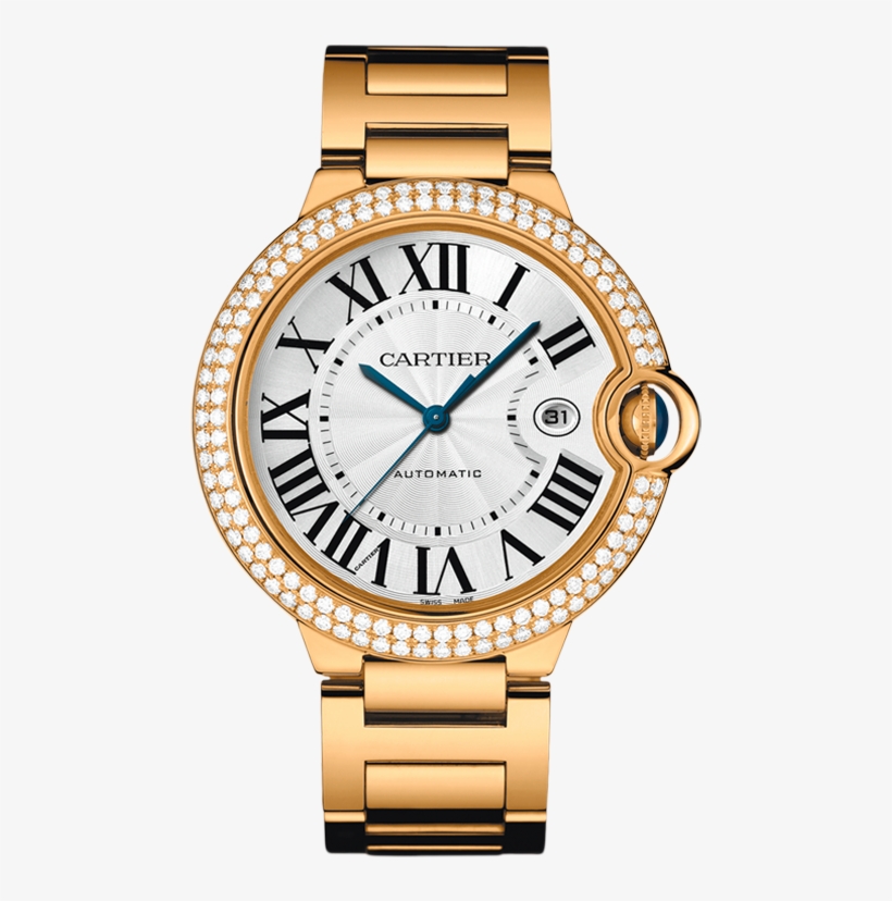 Cartier Ballon Bleu - Cartier Ballon Bleu Rose Gold Diamonds, transparent png download