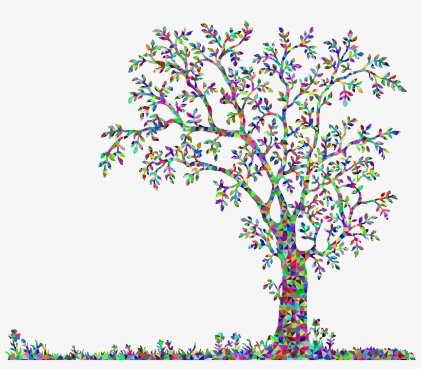 This Free Icons Png Design Of Low Poly Prismatic Tree, transparent png download