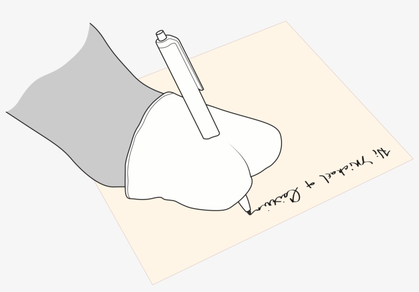 A Technical Drawing Of Cindy's Hand, Wearing The Pen - Drawing, transparent png download