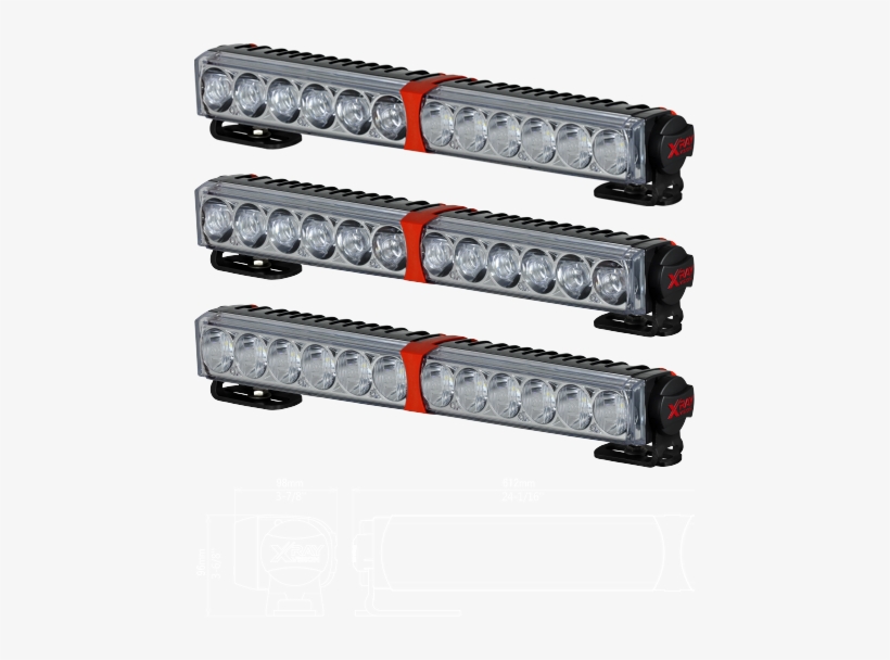 Driving Lights Xray Vision 600 Led Series - 60w Quad Optic Led Linear Driving Lights Clear Lens, transparent png download