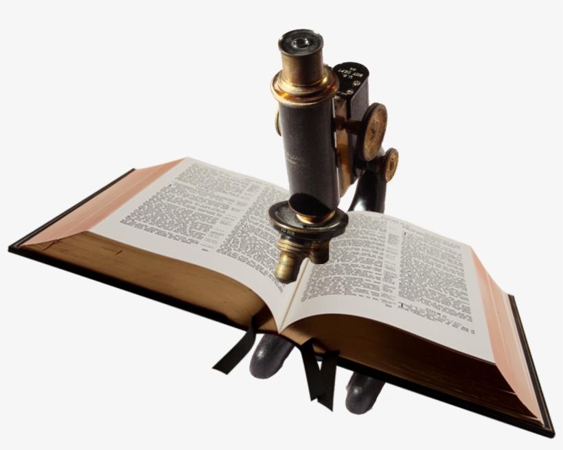 An Image Of The Bible Under A Microscope For Sermons - Bible Under Microscope, transparent png download