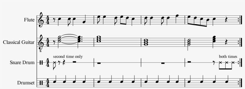 Skip A Note During A First Repeat - 2nd Time Only Music, transparent png download