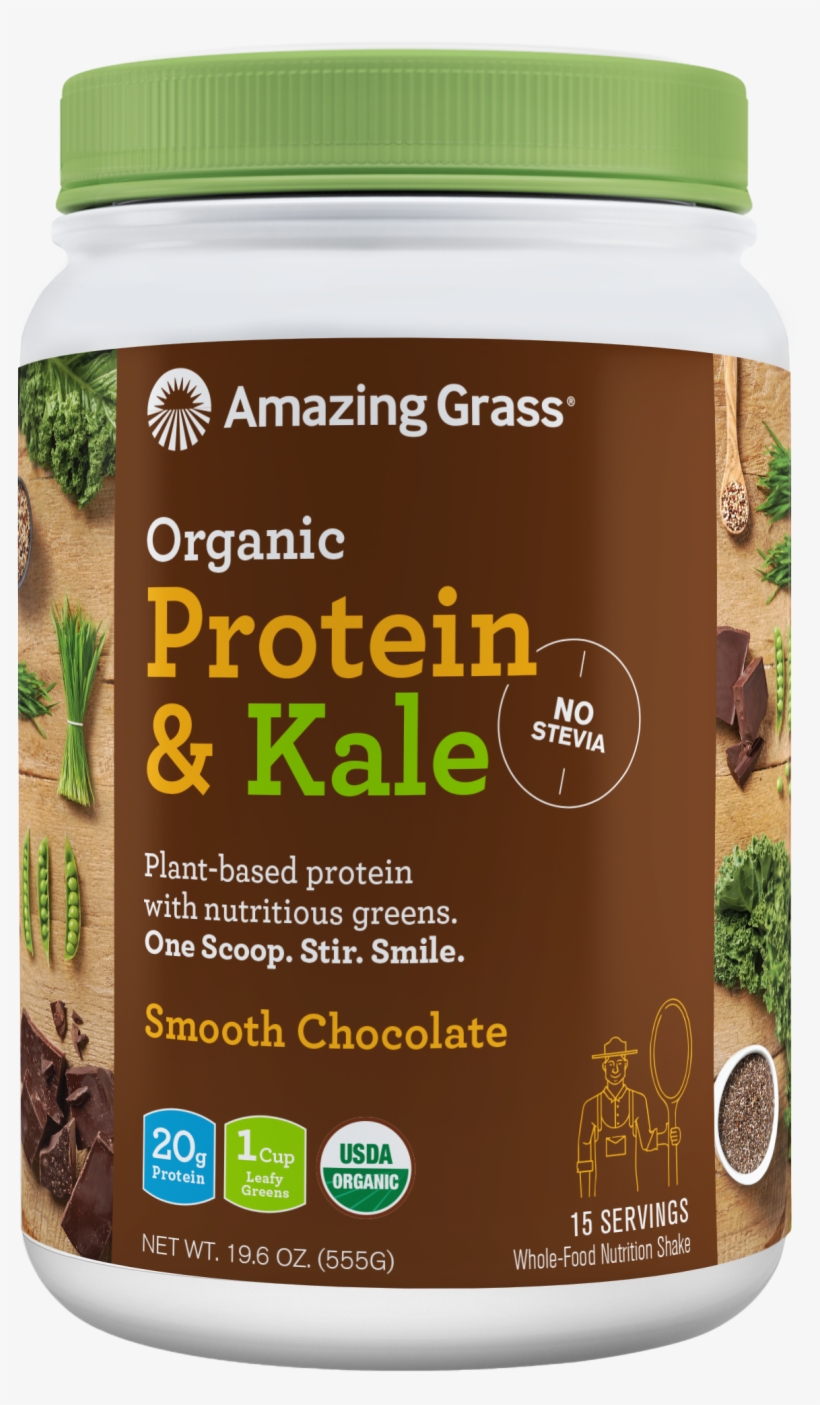 Amazing Grass Organic Protein & Kale Powder, Smooth - Agaricus, transparent png download