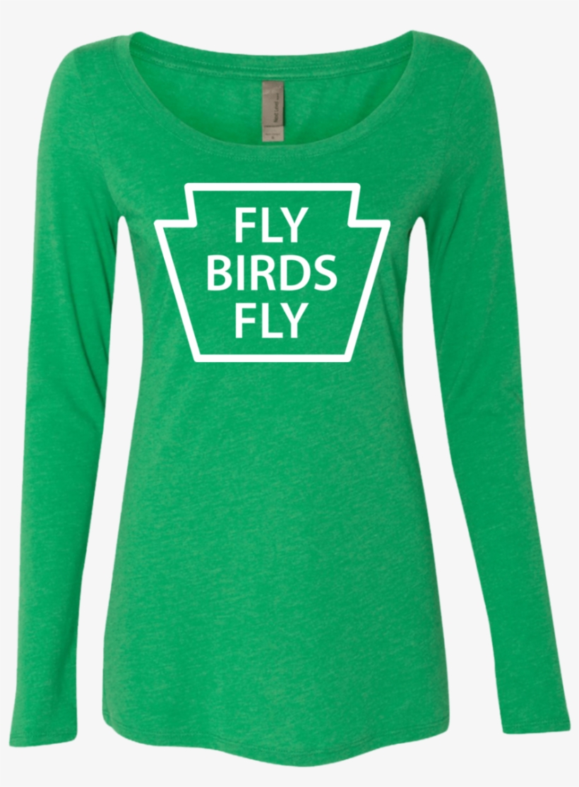 Fly Birds Fly Ladies' Triblend Long Sleeve Scoop - Sleeve, transparent png download
