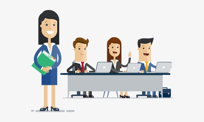 Four People Smiling At A Desk - Businessperson, transparent png download