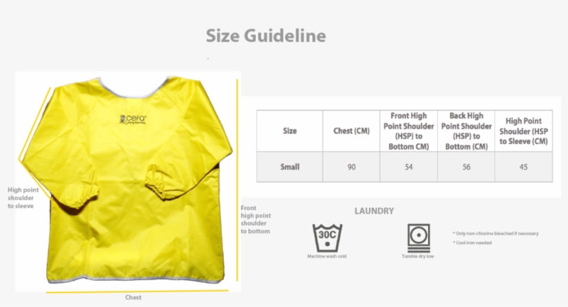 Cefa Art Smock - Machine Wash Cold Symbol, transparent png download