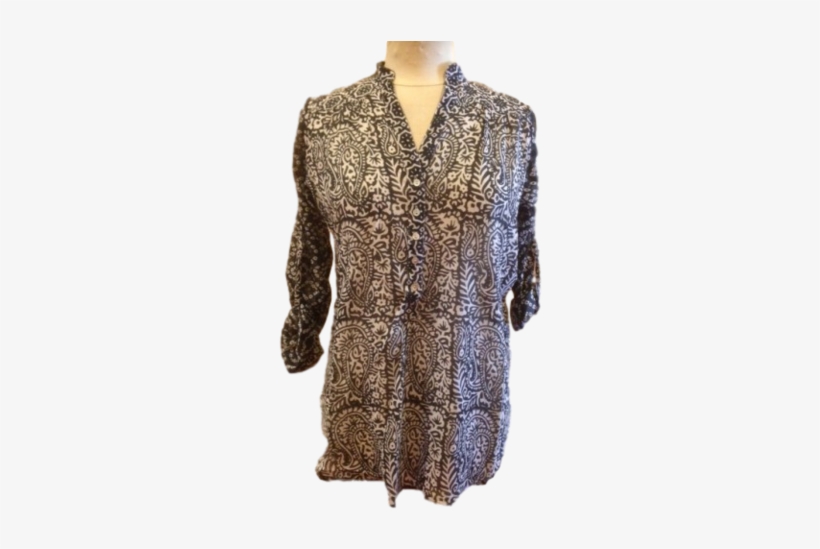 Cotton Tunic Top/ V-necked With Button 24992 Top - Tunic, transparent png download