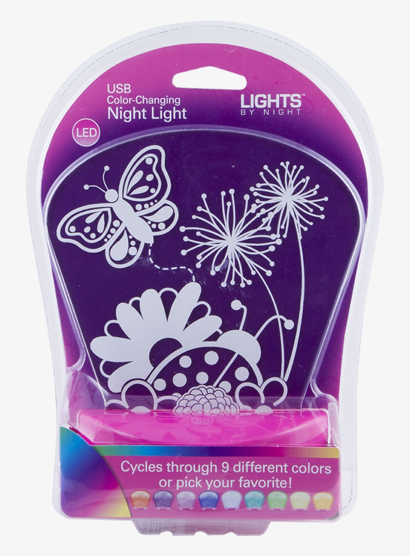 Lights By Night Color-changing Nightlight, Butterfly - Night, transparent png download