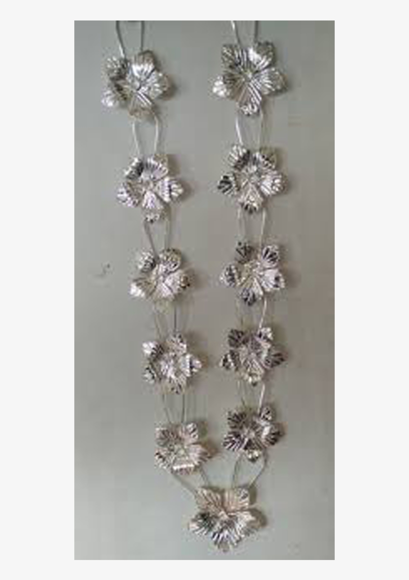 Silver Flower Garland - Silver Jaswand Flower Haar, transparent png download