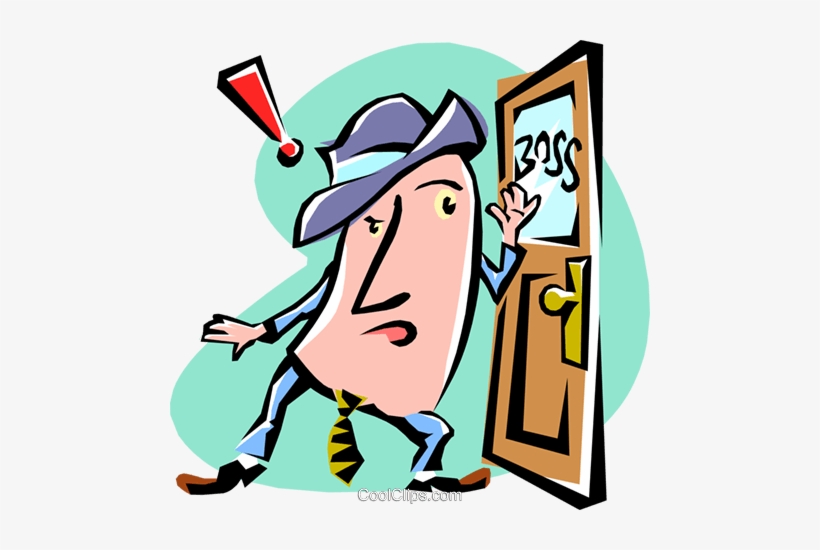 Cartoon Man/entering The Bosses Office Royalty Free - Cartoon Entering In Office, transparent png download