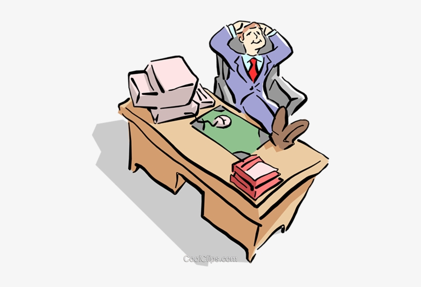 Man At The Office Royalty Free Vector Clip Art Illustration - Büro Clipart, transparent png download