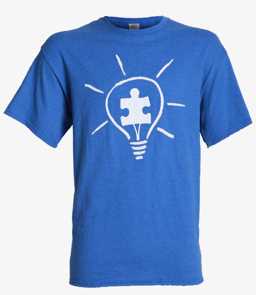 Autism Speaks Adult Light It Up Blue T-shirt Light - Autism Awareness Light Bulb Shirt, transparent png download