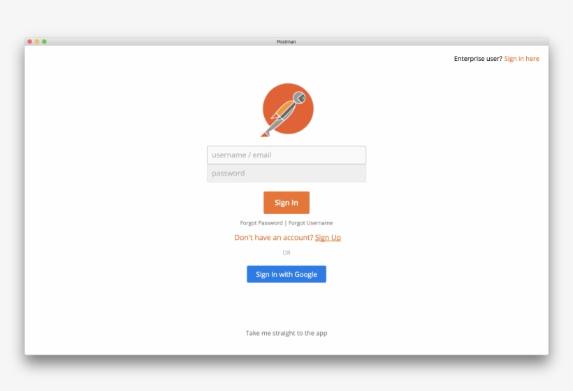 Launch The App, And See A Prompt To Log In Or Sign - Postman, transparent png download