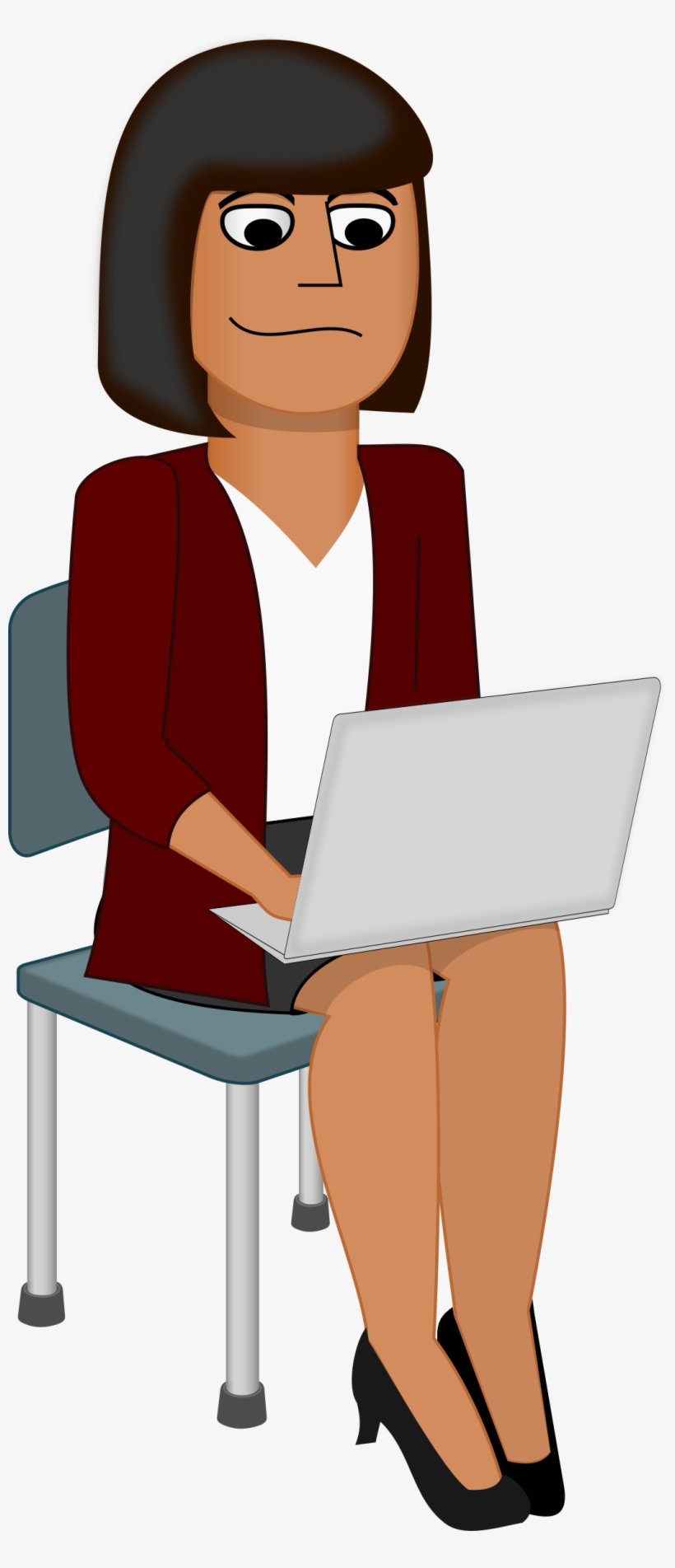 This Free Icons Png Design Of Young Woman With Laptop, transparent png download