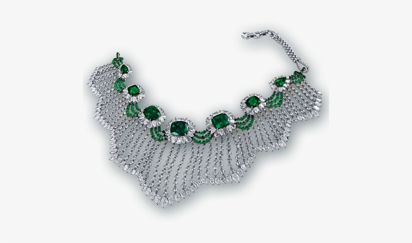 Jewellery Models Png Hd High Jewelry - Emerald With Diamond Choker, transparent png download