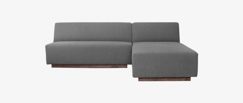 L Shaped Sectional Sofa Set With Flat Wooden Base - Couch, transparent png download