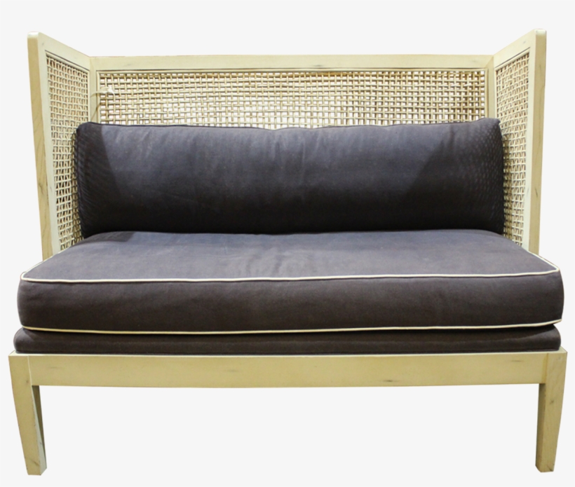 Sofa, Navy Settee Tuted Sette Furniture Boxshaped Wooden - Studio Couch, transparent png download