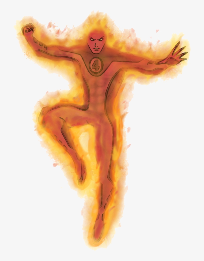 Human Torch Transparent Png - Human Torch Fantastic Four Png, transparent png download