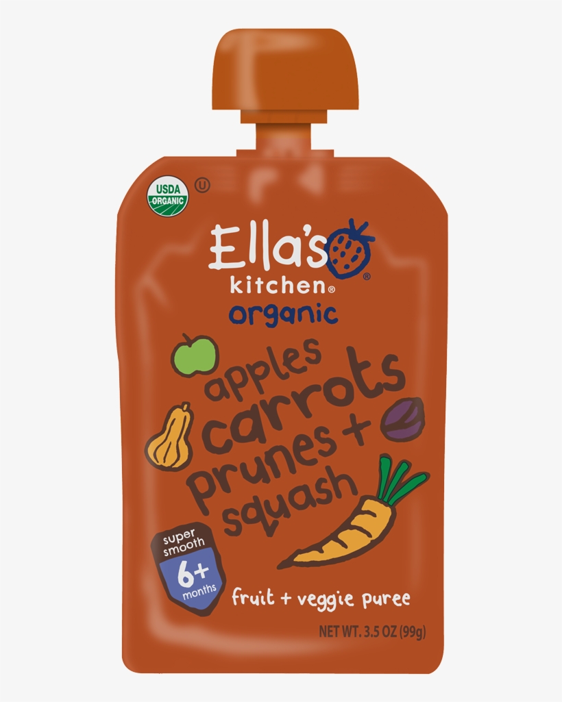 Apples Carrots Prunes Squash - Ella's Kitchen Pears Peas Broccoli, transparent png download