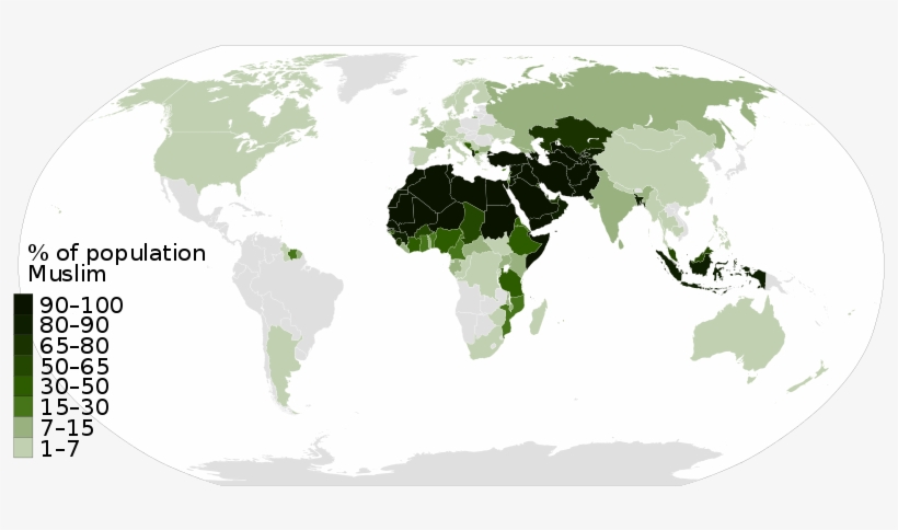 World Muslim Population By Percentage - Islam Population, transparent png download