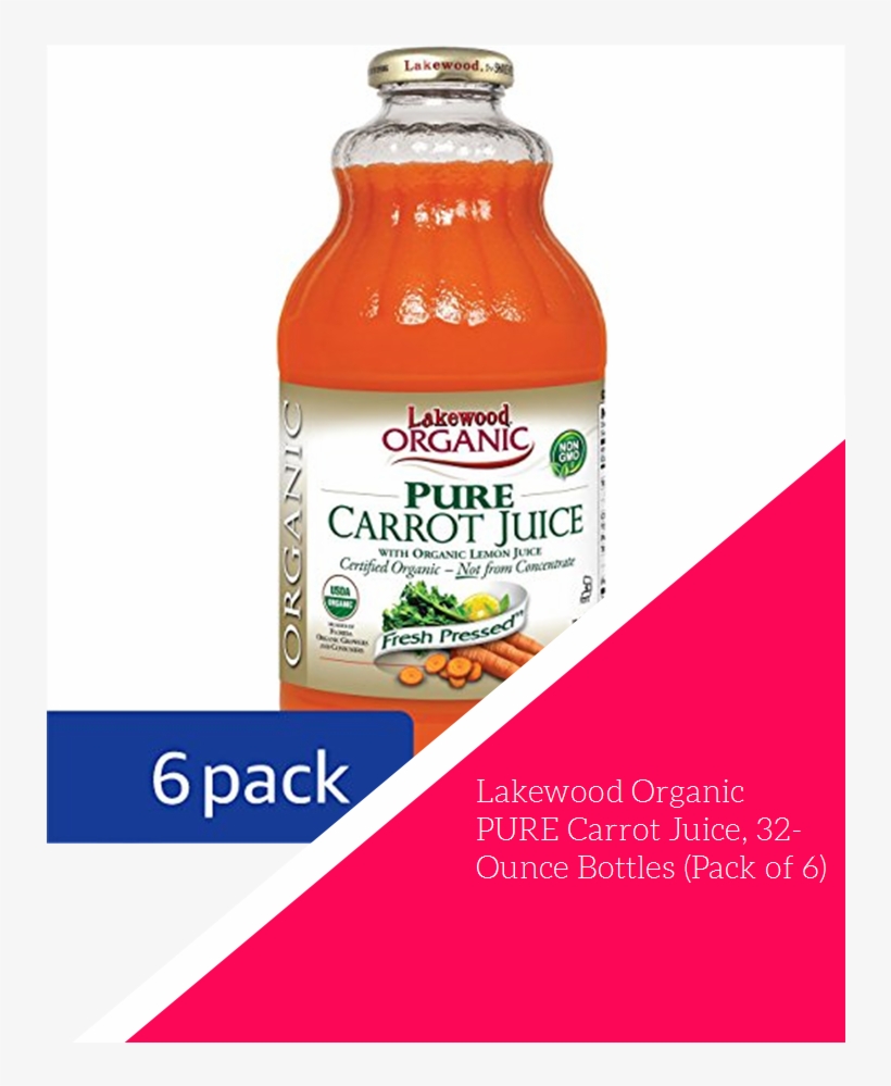 Lakewood Organic Pure Carrot Juice, 32-ounce Bottles - Lakewood Pure Carrot Juice - Carrot - 32 Fl Oz., transparent png download