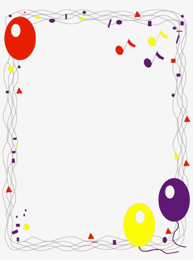 Balloon Border Png Image - Happy Birthday Border Png, transparent png download