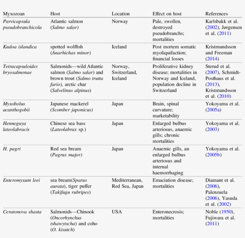 3 Examples Of Myxozoan Species Associated With Emergent - Number, transparent png download